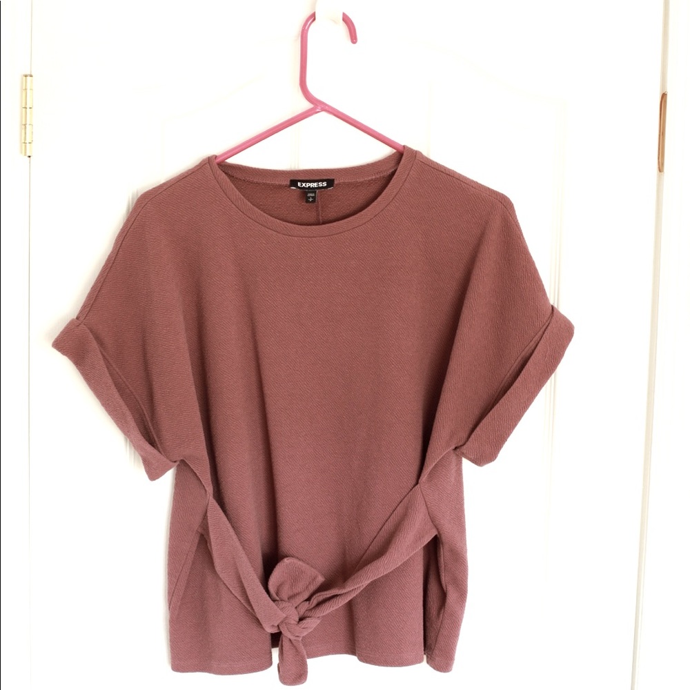 Plum Tie Front Top